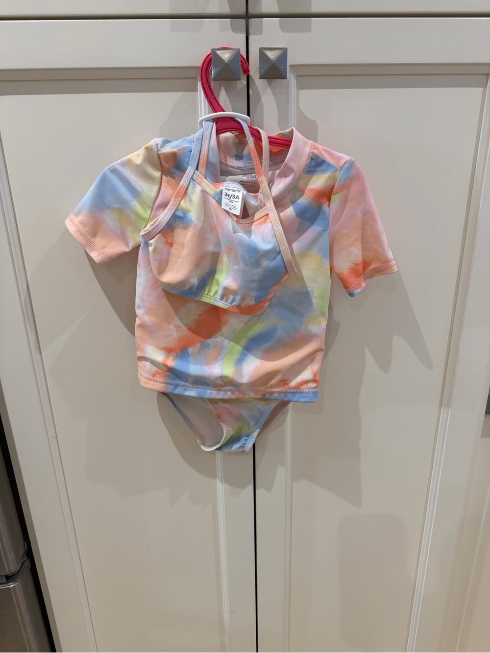 Carters 3t 3 Piece Swim Set in Pastel Tie-Dye